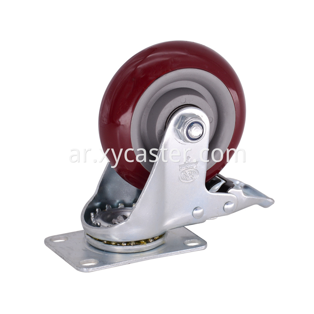 4 Inch Swivel Pvc Caster With Brake